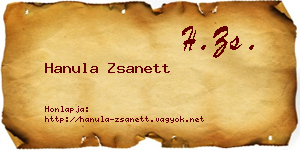 Hanula Zsanett névjegykártya